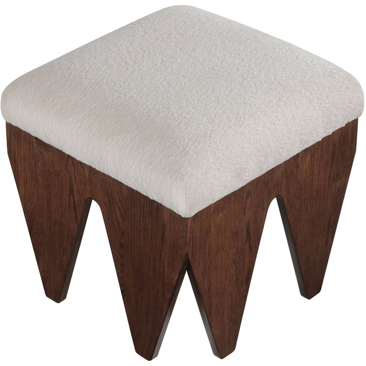 Altair Velour Fur Fabric Upholstered Bench — Beige / Brown