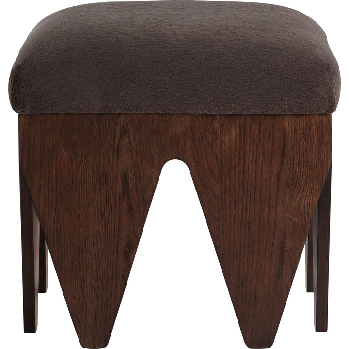Altair Velour Fur Fabric Upholstered Bench — Brown / Brown