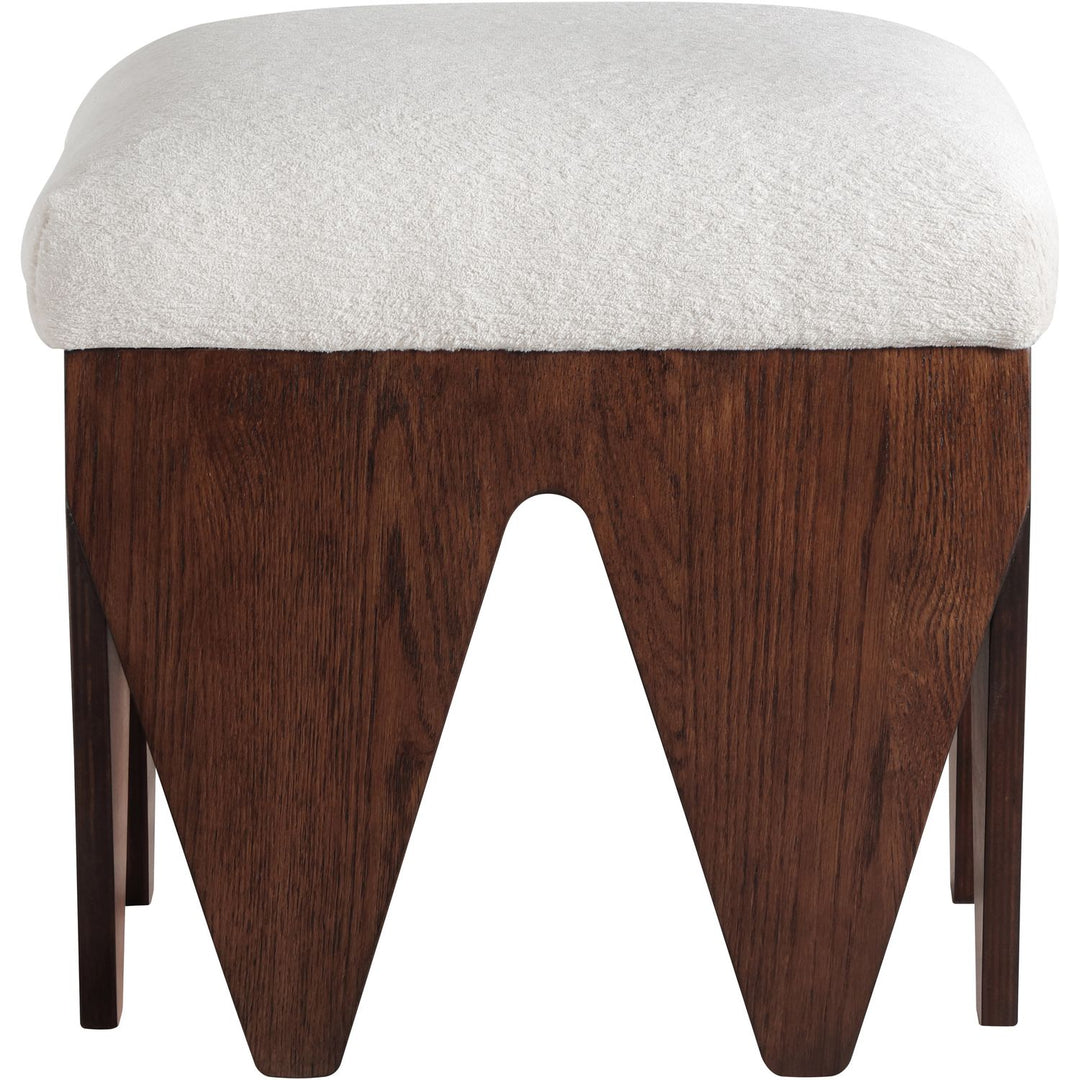 Altair Velour Fur Fabric Upholstered Bench — Cream / Brown