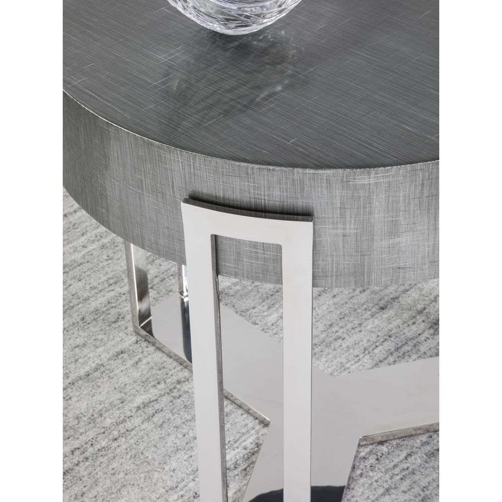 Side Tables Iridium Round End Table - Gray