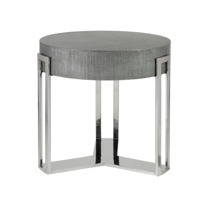 Side Tables Iridium Round End Table - Gray