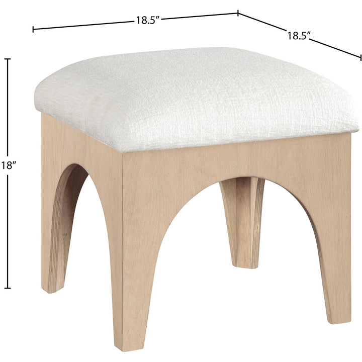 Lawson Chenille Fabric Upholstered Ottoman — Cream / Natural
