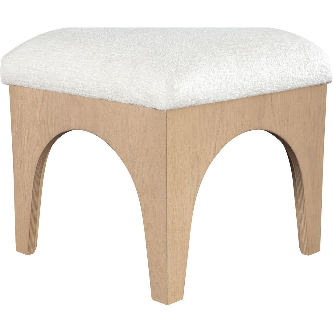 Lawson Chenille Fabric Upholstered Ottoman — Cream / Natural
