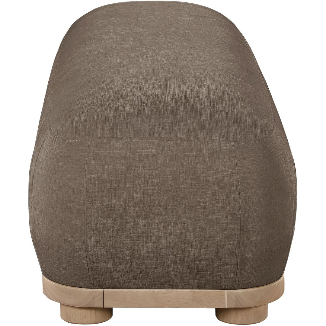 Calum Chenille Fabric Upholstered Bench — Brown / Natural
