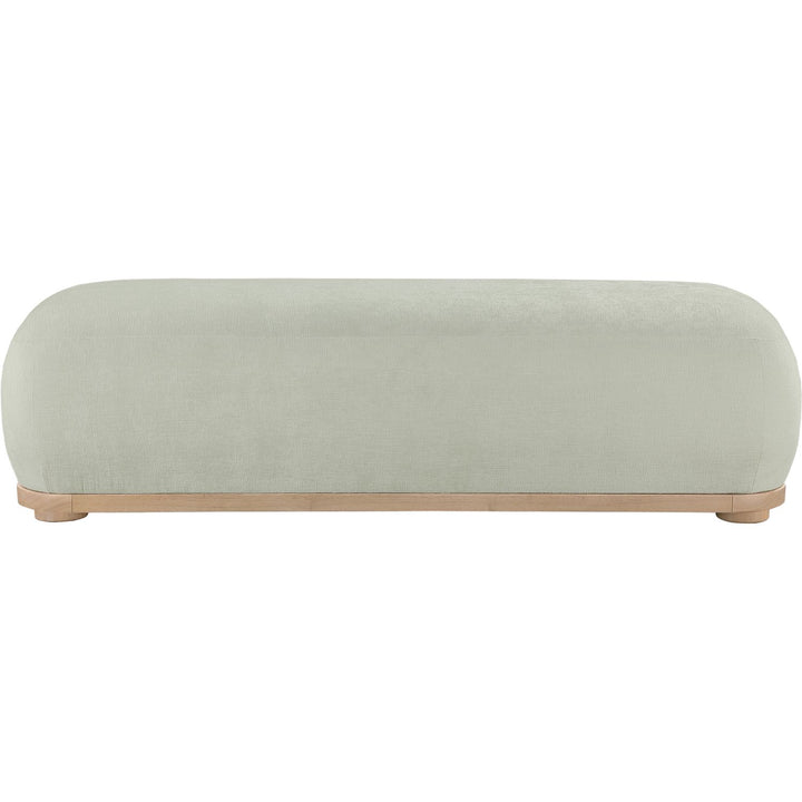 Calum Chenille Fabric Upholstered Bench — Mint / Natural