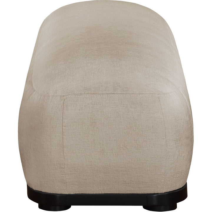 Calum Chenille Fabric Upholstered Bench — Beige / Black