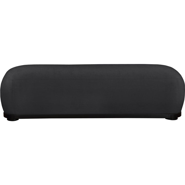 Calum Chenille Fabric Upholstered Bench — Black / Black