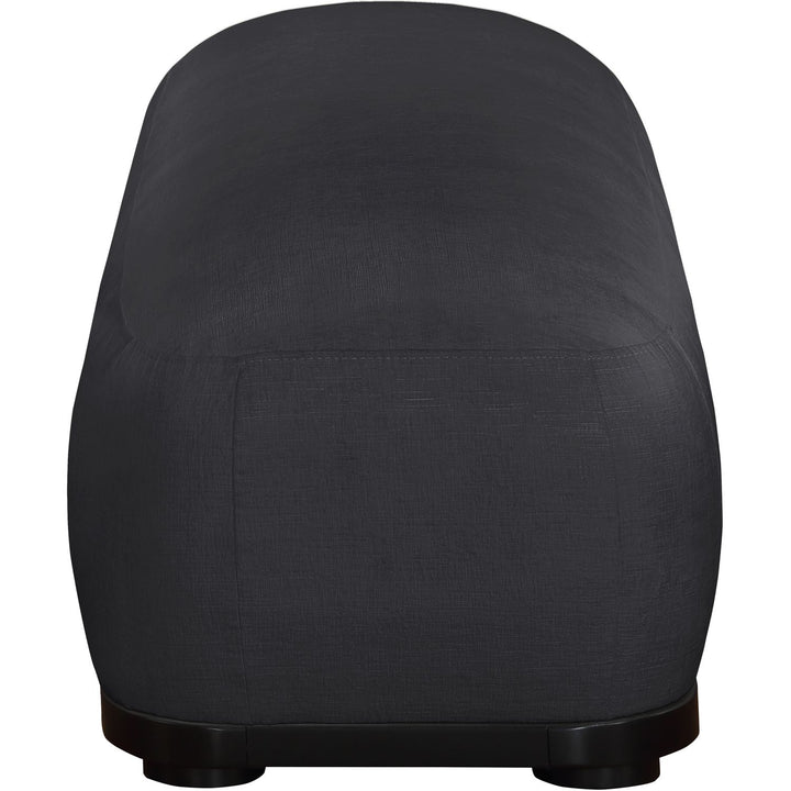 Calum Chenille Fabric Upholstered Bench — Black / Black