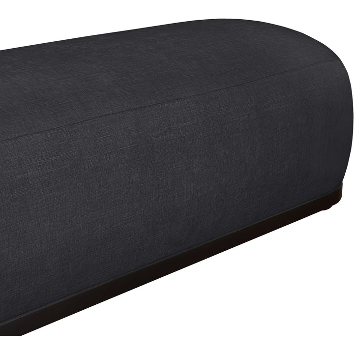 Calum Chenille Fabric Upholstered Bench — Black / Black