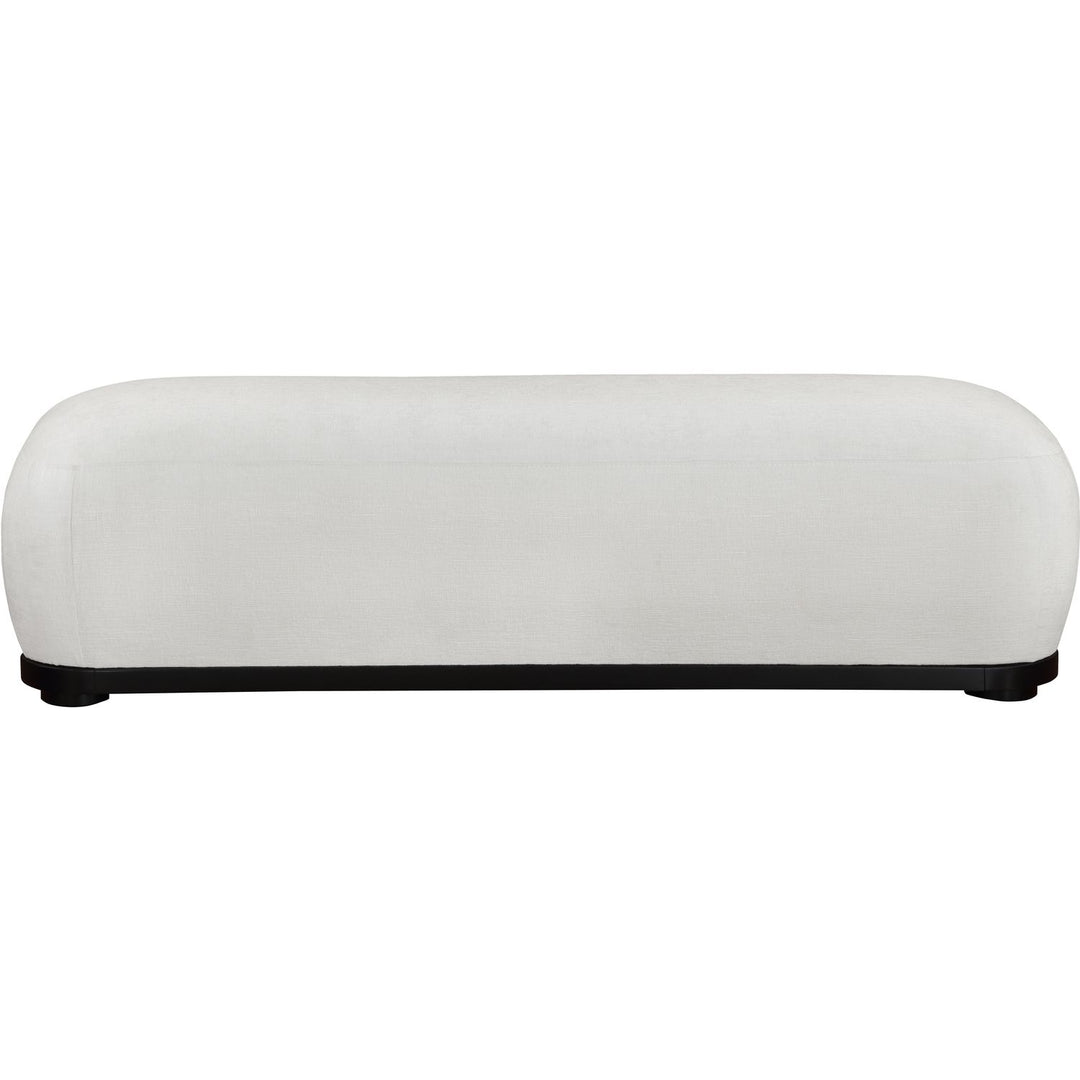 Calum Chenille Fabric Upholstered Bench — Cream / Black