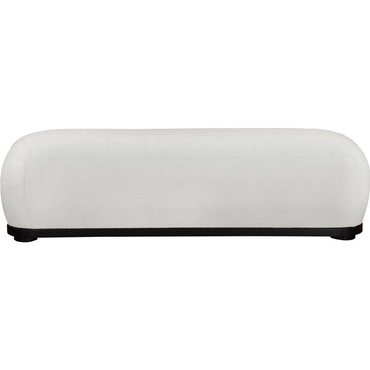 Calum Chenille Fabric Upholstered Bench — Cream / Black