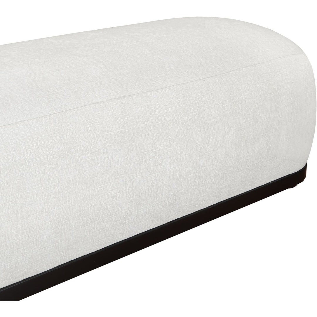 Calum Chenille Fabric Upholstered Bench — Cream / Black