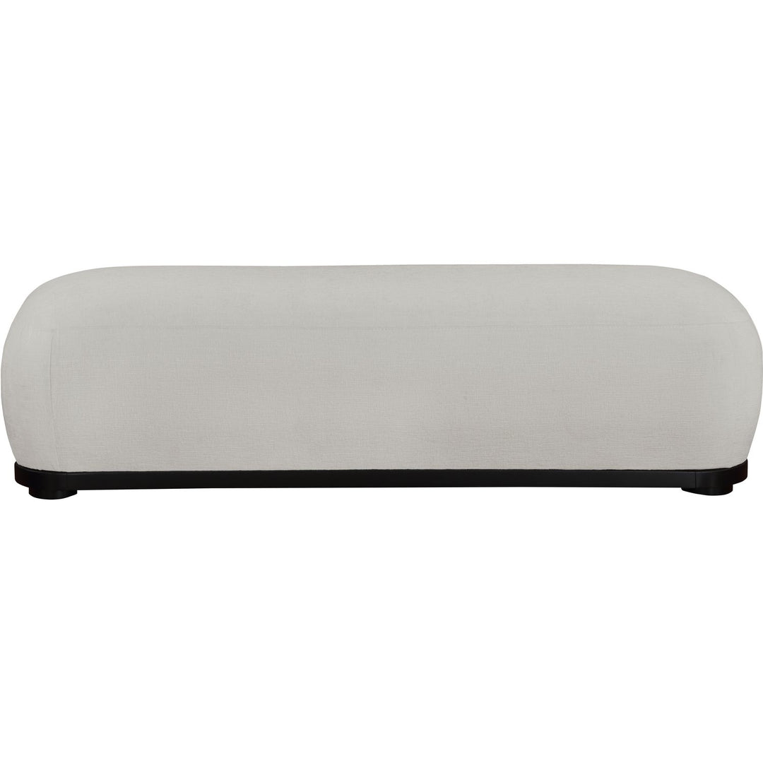 Calum Chenille Fabric Upholstered Bench — Grey / Black
