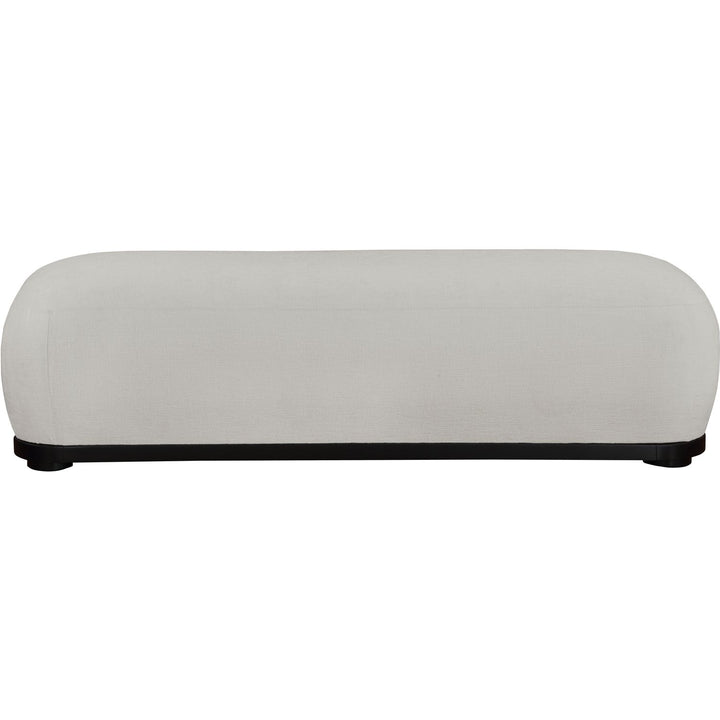 Calum Chenille Fabric Upholstered Bench — Grey / Black