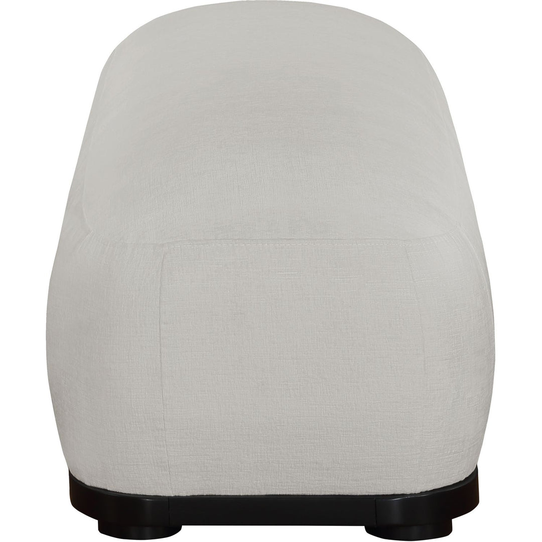 Calum Chenille Fabric Upholstered Bench — Grey / Black