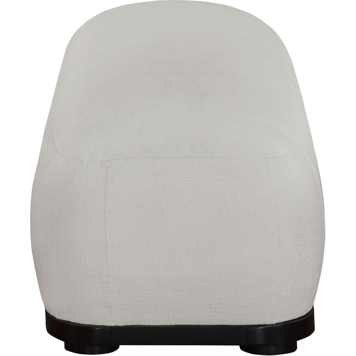 Calum Chenille Fabric Upholstered Bench — Grey / Black