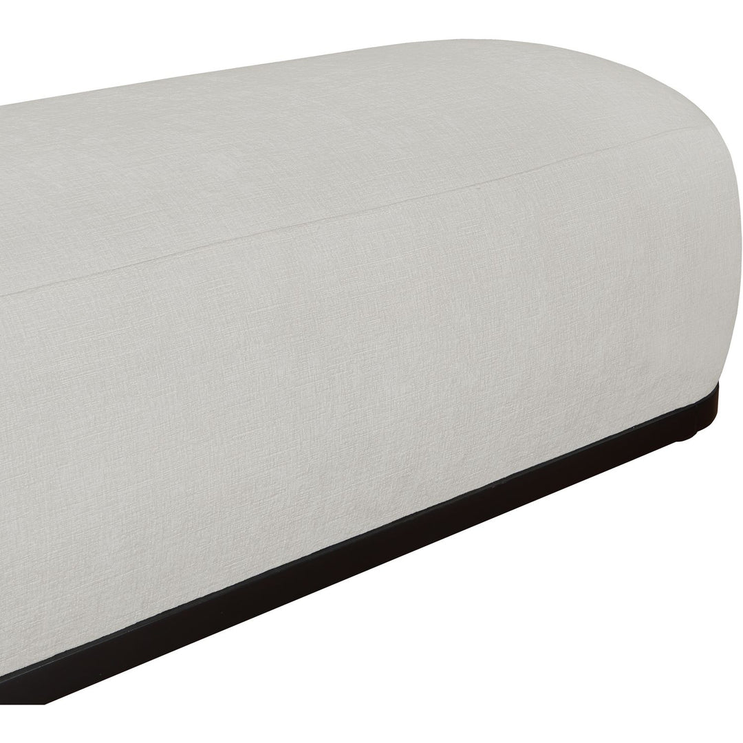 Calum Chenille Fabric Upholstered Bench — Grey / Black