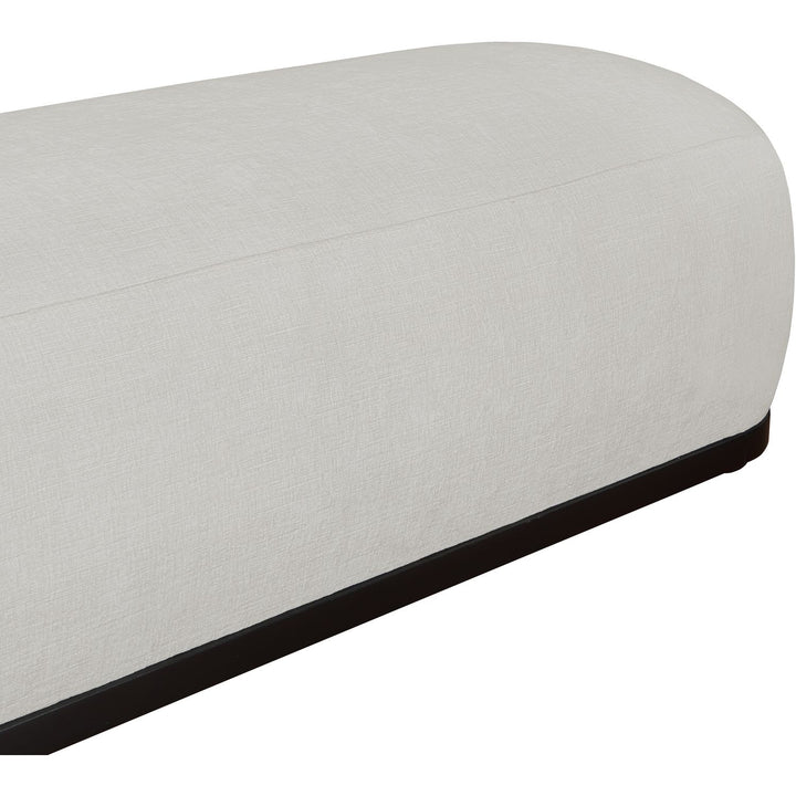 Calum Chenille Fabric Upholstered Bench — Grey / Black
