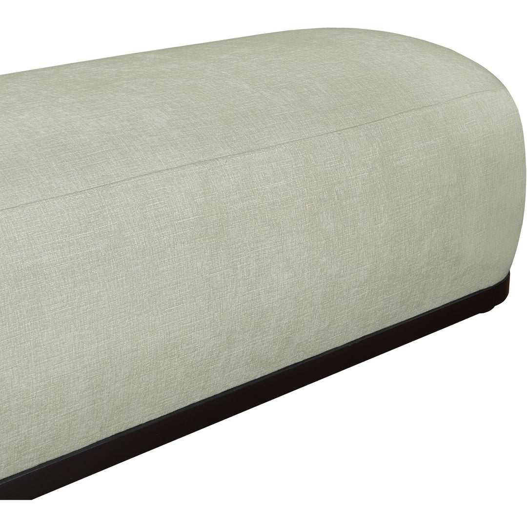 Calum Chenille Fabric Upholstered Bench — Mint / Black