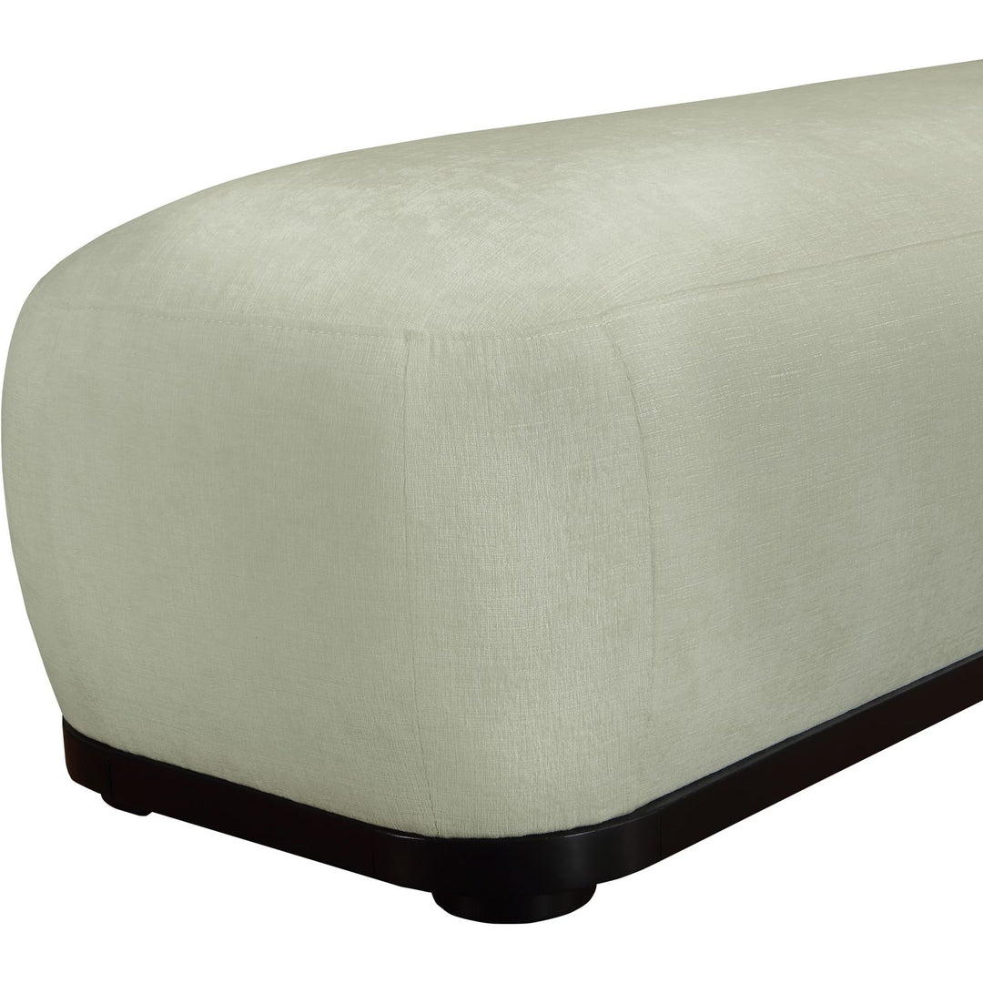 Calum Chenille Fabric Upholstered Bench — Mint / Black