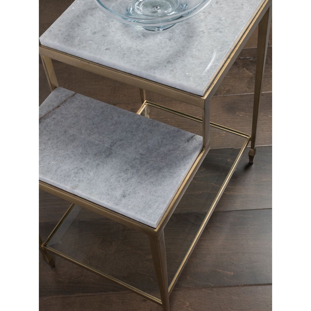 Side Tables Sashay Gold Rectangular End Table - Gold