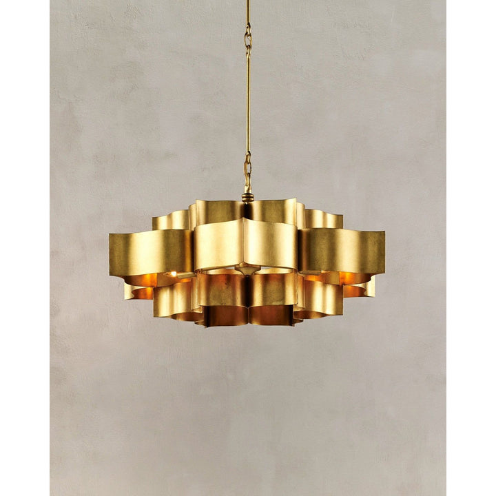 Grand Lotus Small Gold Chandelier