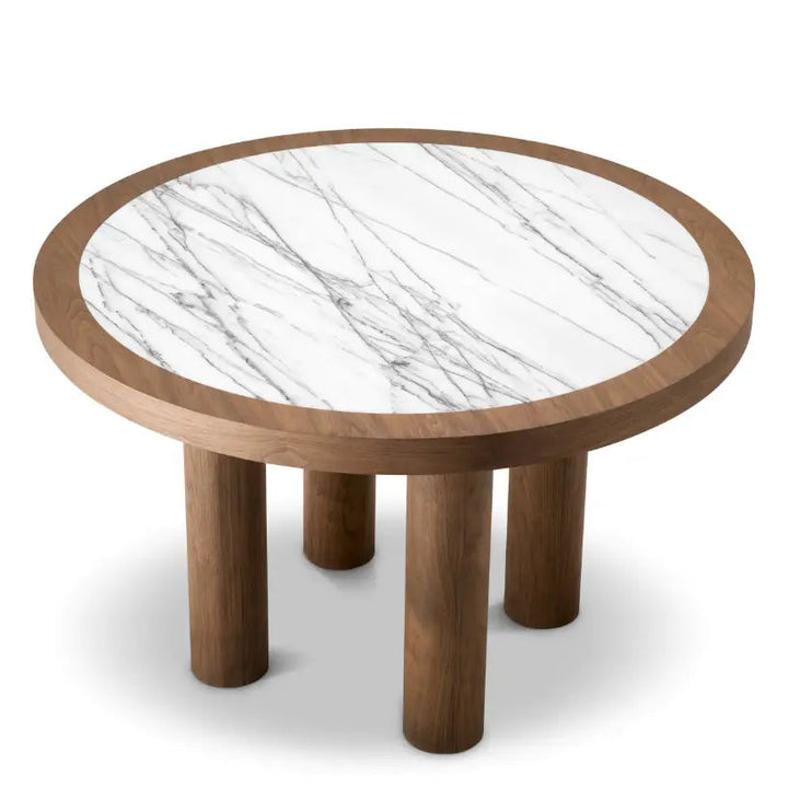 Dining Table Presedio Walnut Veneer Biano Lilac Marble - image 2