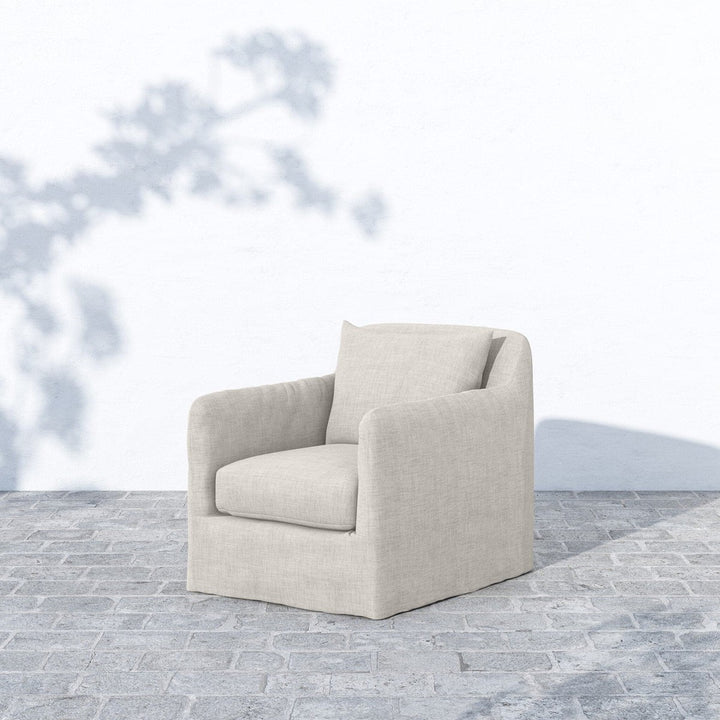 Dylan Outdoor Slipcover Swivel Chair - Venao Grey