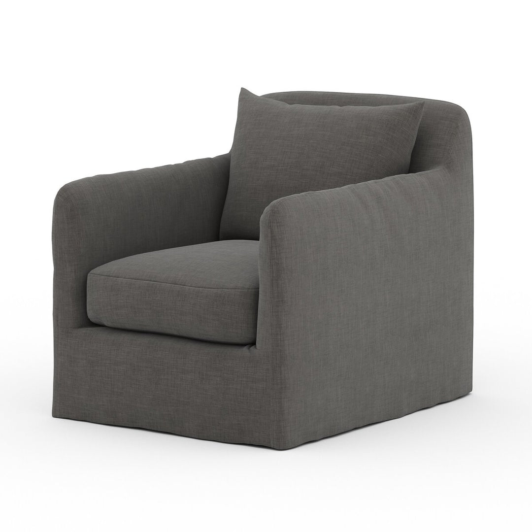 Marlin Outdoor Slipcover Swivel Chair - Charcoal