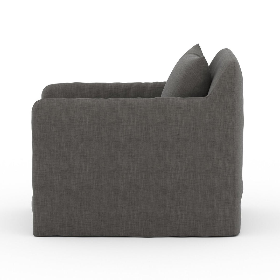 Marlin Outdoor Slipcover Swivel Chair - Charcoal