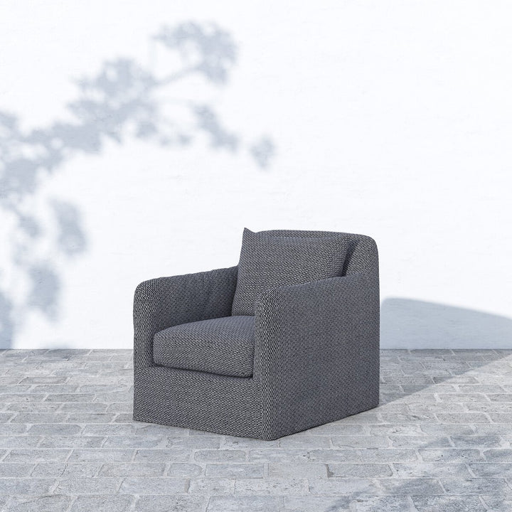 Marlin Outdoor Slipcover Swivel Chair - Faye Navy