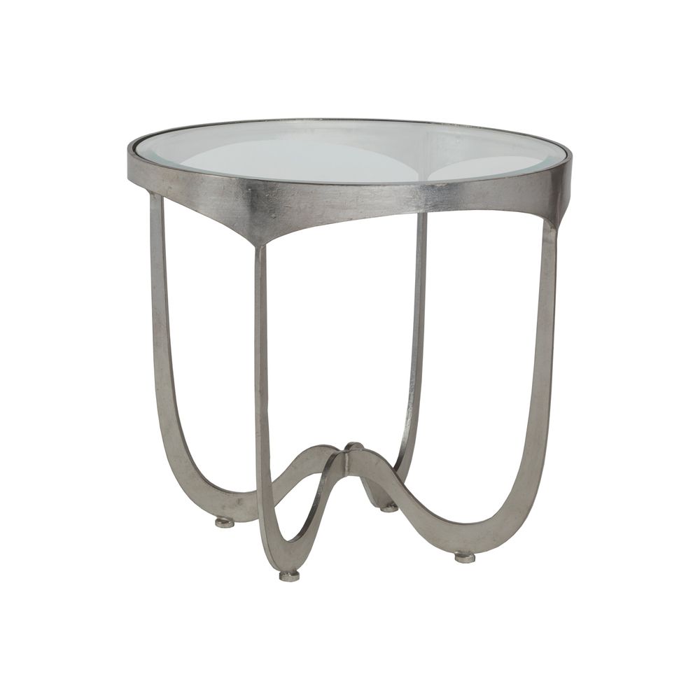 Side Tables Sophie Round End Table - Silver Leaf