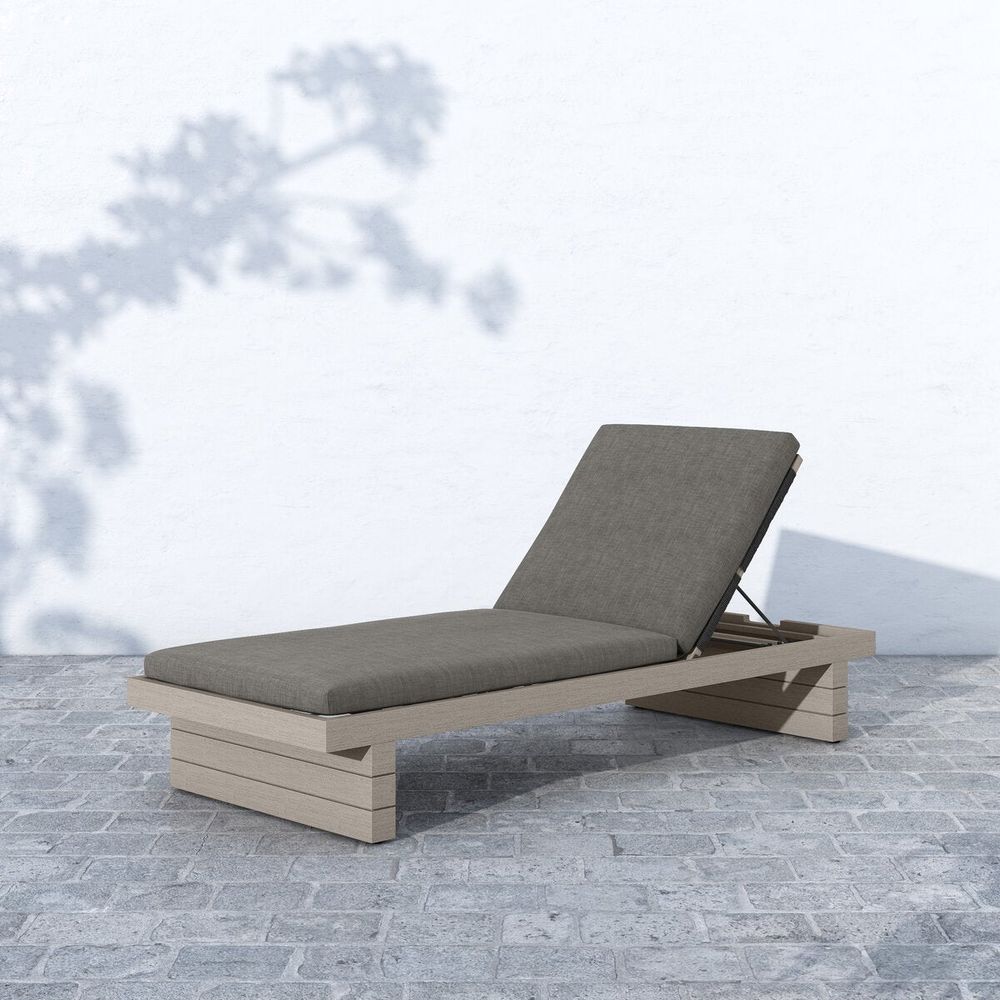 Outdoor Chaise & Sun Loungers Royce Outdoor Chaise - Weathered Grey - Charcoal