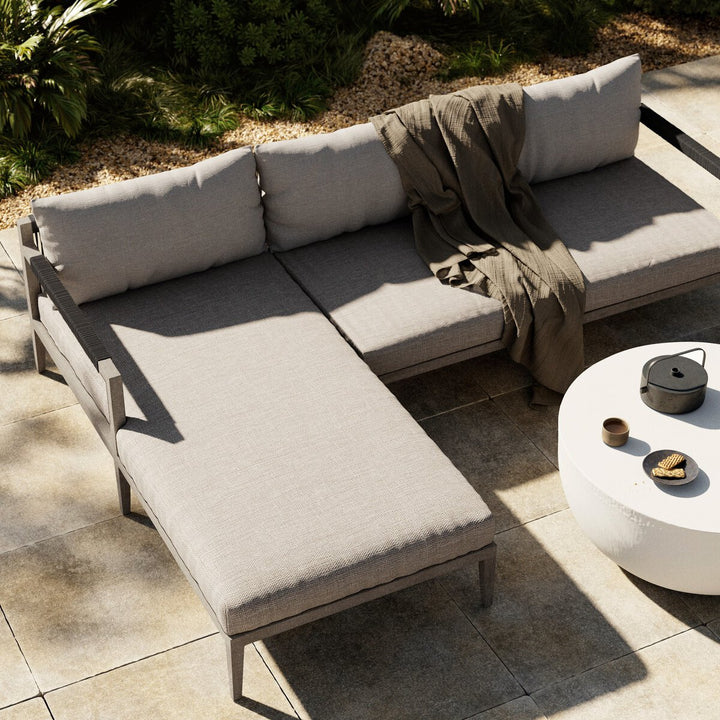 Pinewood Outdoor 2-Piece Sectional, Weathered Grey - Left Chaise - Stone Grey