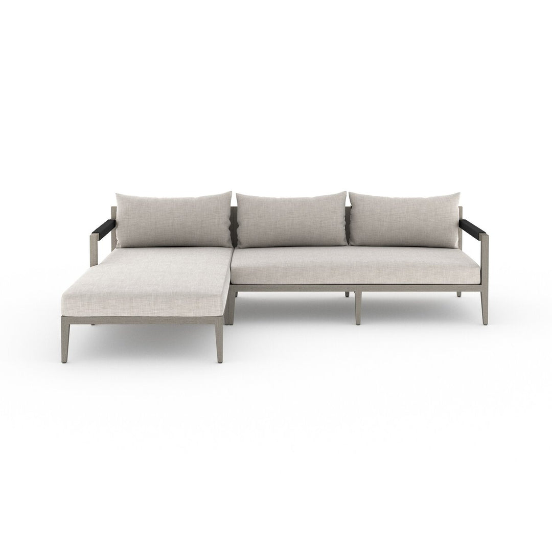 Pinewood Outdoor 2-Piece Sectional, Weathered Grey - Left Chaise - Stone Grey