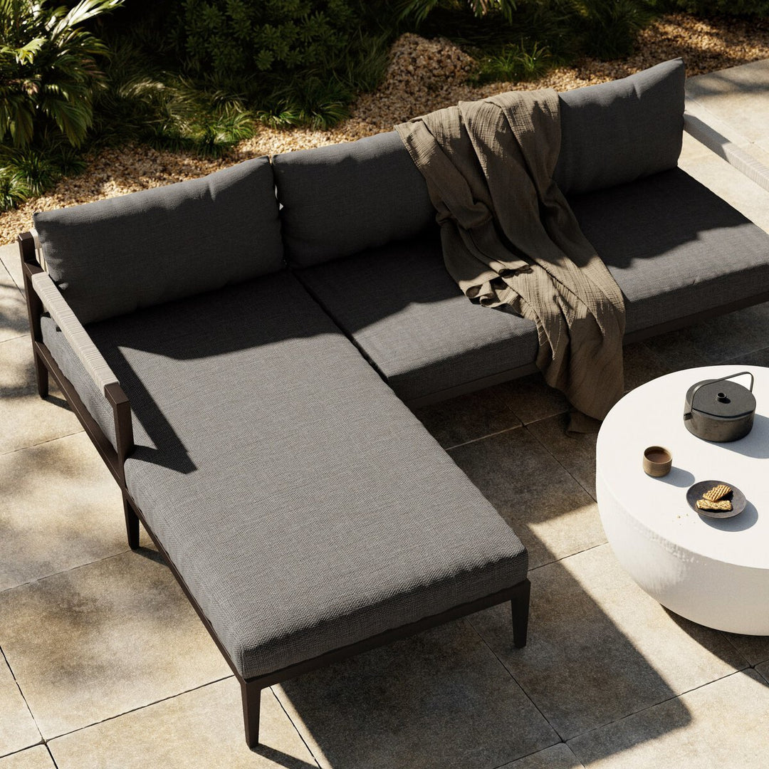 Pinewood Outdoor 2-Piece Sectional, Bronze - Left Chaise - Charcoal