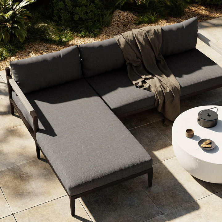 Pinewood Outdoor 2-Piece Sectional, Bronze - Left Chaise - Charcoal