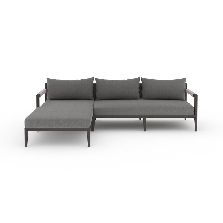 Pinewood Outdoor 2-Piece Sectional, Bronze - Left Chaise - Charcoal