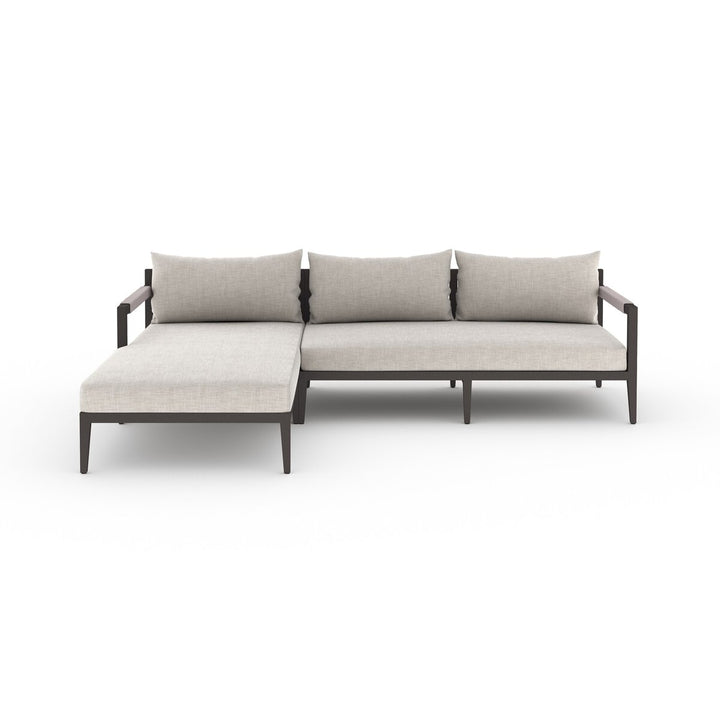 Pinewood Outdoor 2-Piece Sectional, Bronze - Left Chaise - Stone Grey