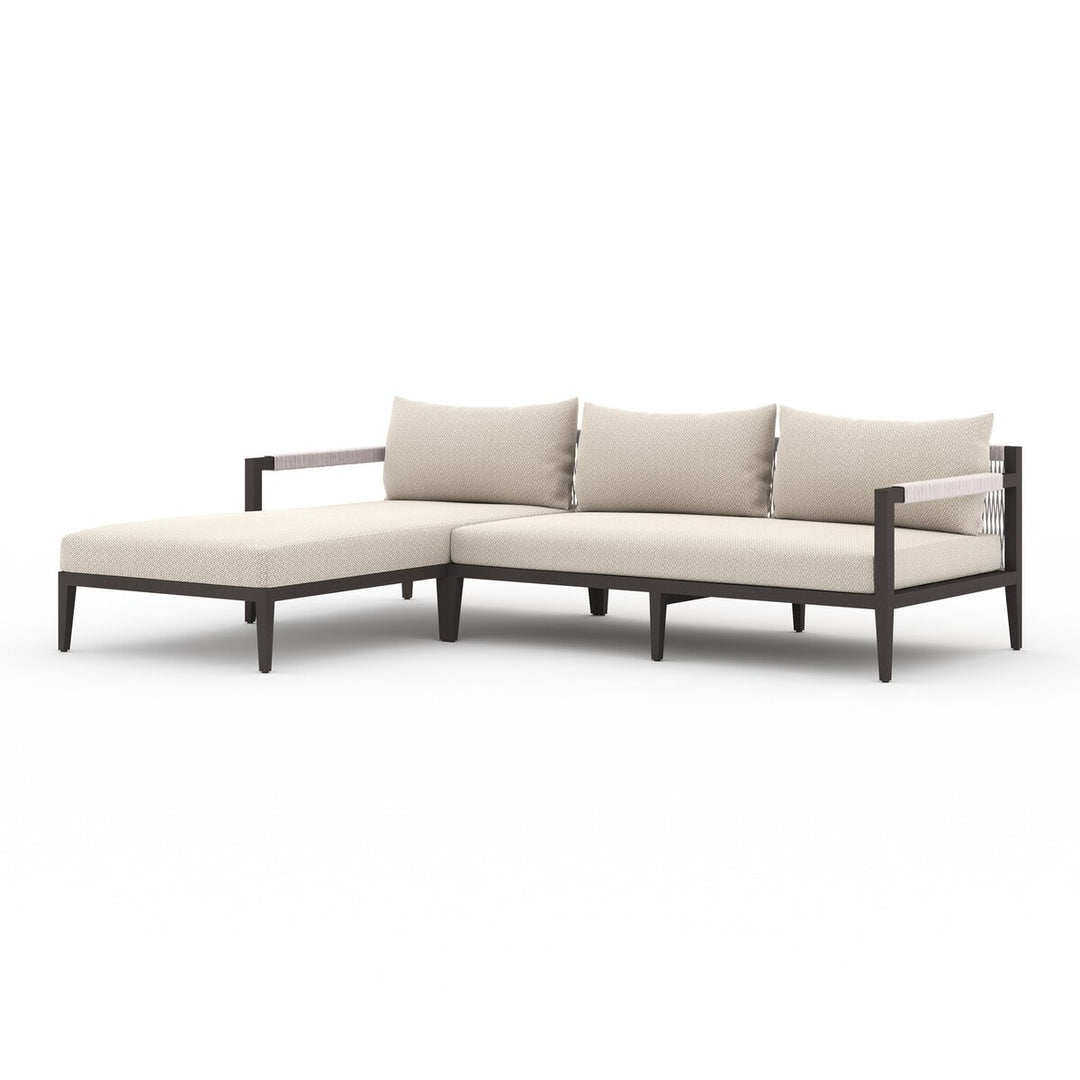 Pinewood Outdoor 2-Piece Sectional, Bronze - Left Chaise - Faye Sand