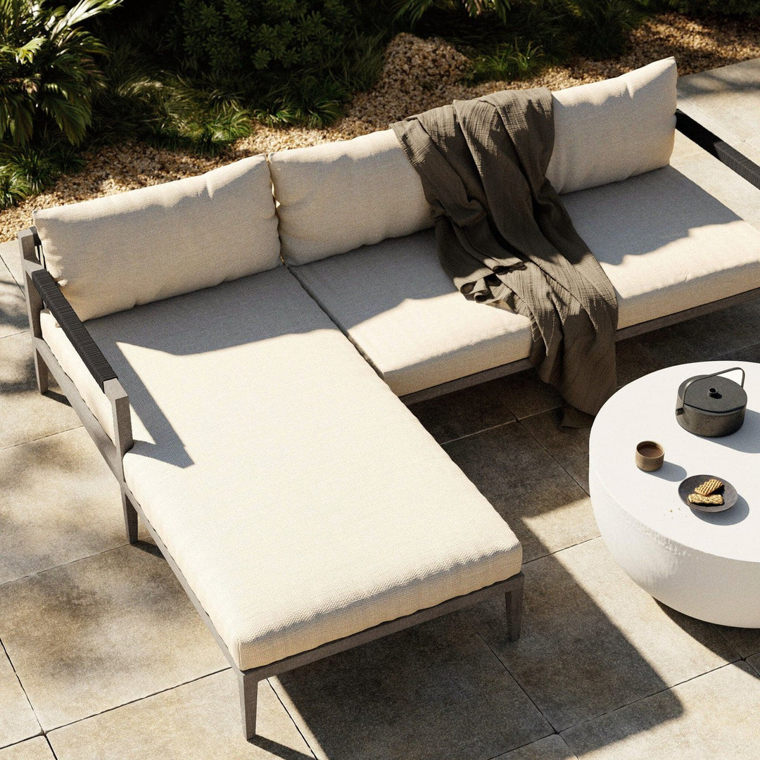 Sheffield Outdoor 2-Piece Sectional, Weathered Grey - Venao Ivory