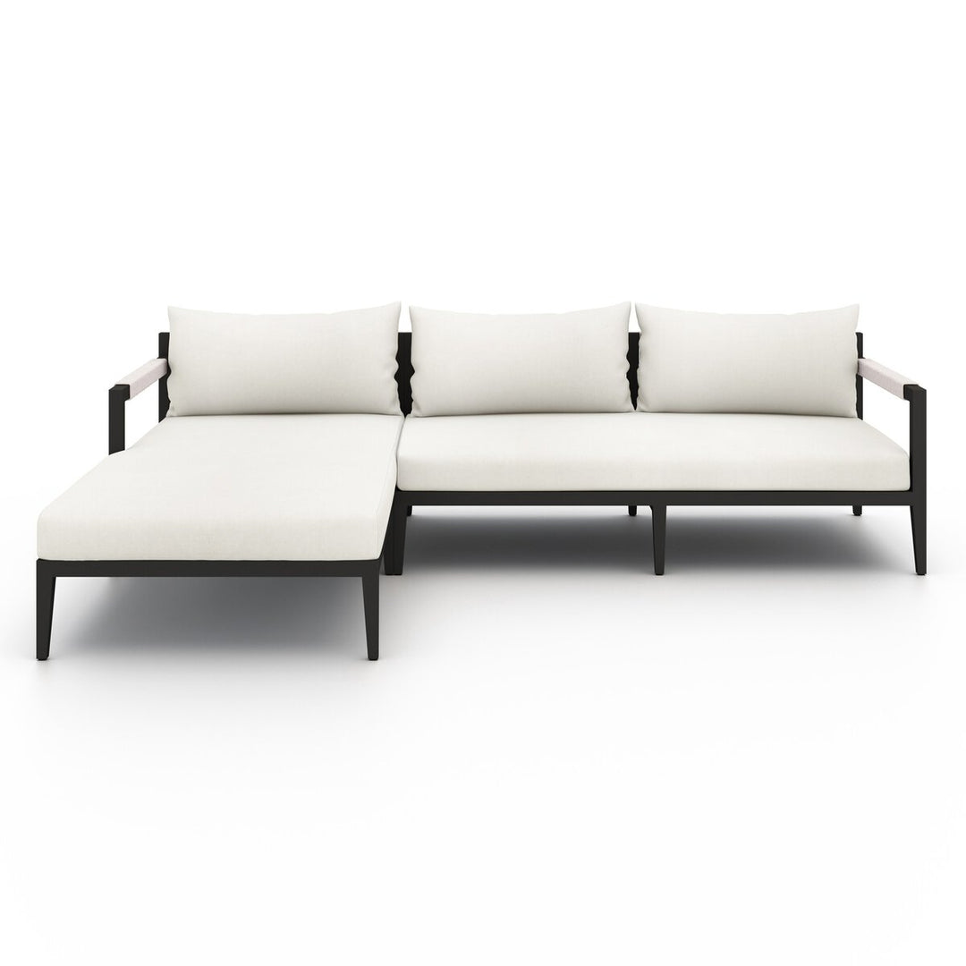 Pinewood Outdoor 2-Piece Sectional, Bronze - Left Chaise - Natural Ivory