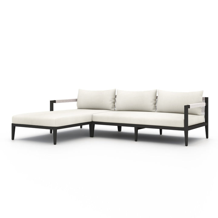 Pinewood Outdoor 2-Piece Sectional, Bronze - Left Chaise - Natural Ivory