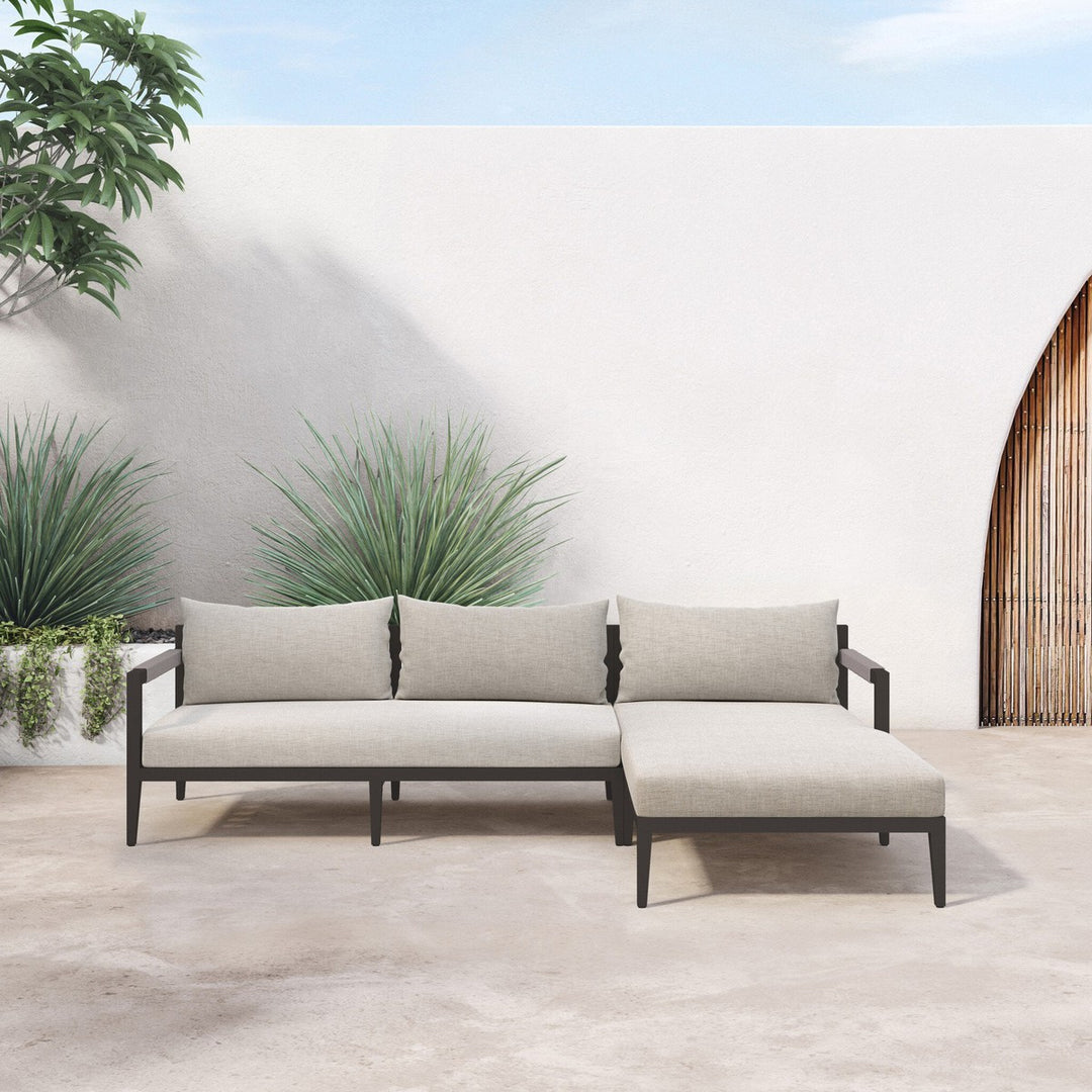 Sheffield Outdoor 2-Piece Sectional, Bronze - Venao Grey