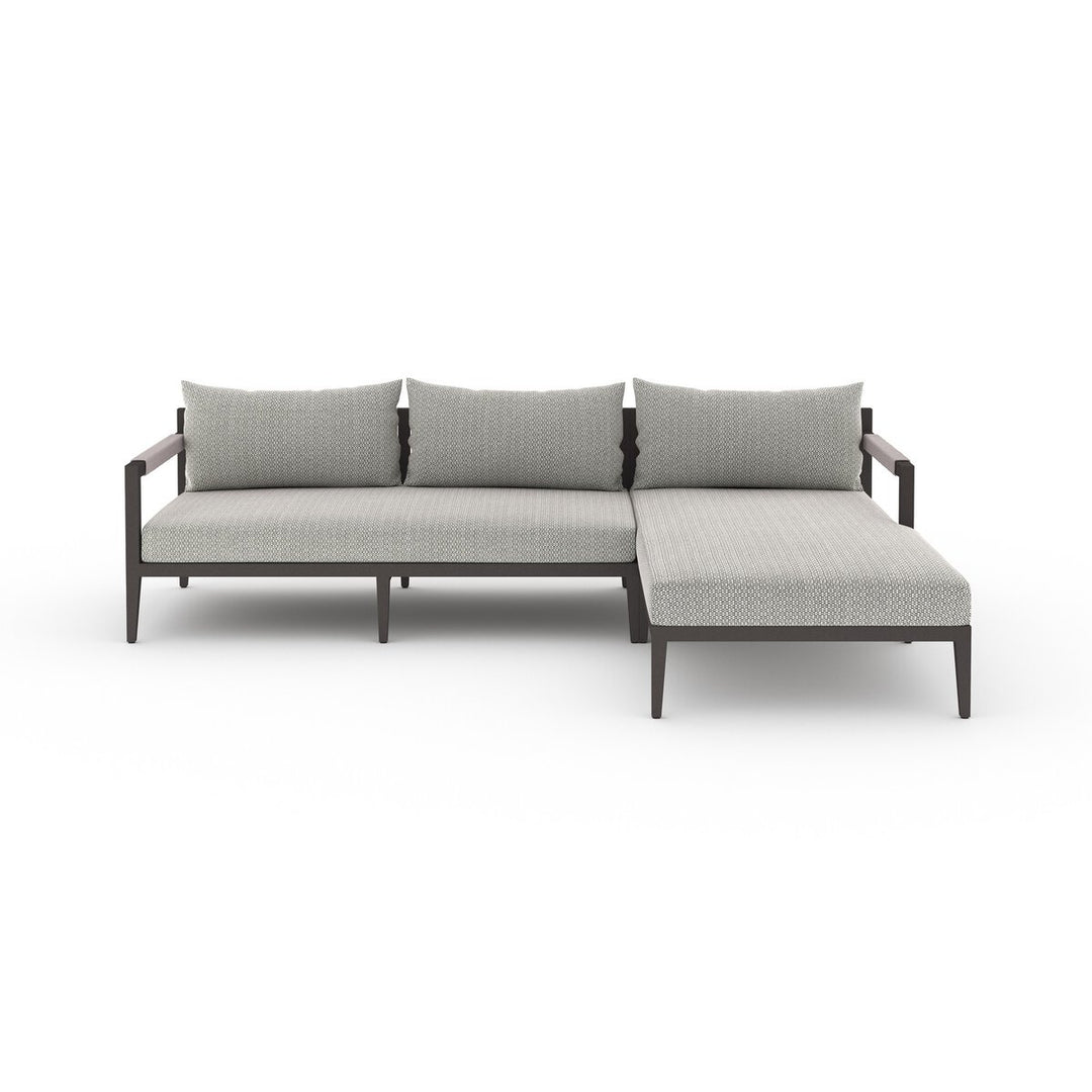 Pinewood Outdoor 2-Piece Sectional, Bronze - Right Chaise - Faye Ash