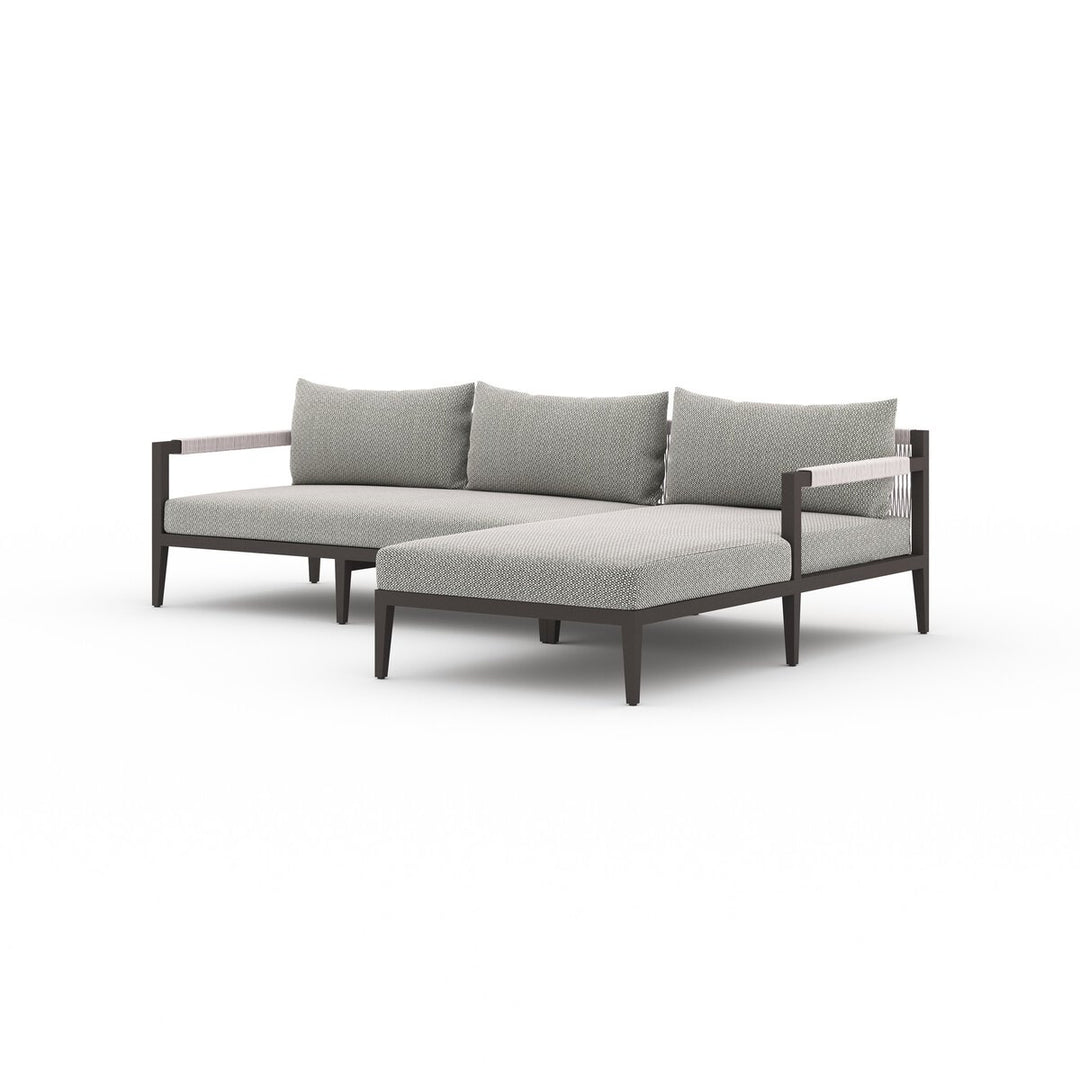 Pinewood Outdoor 2-Piece Sectional, Bronze - Right Chaise - Faye Ash