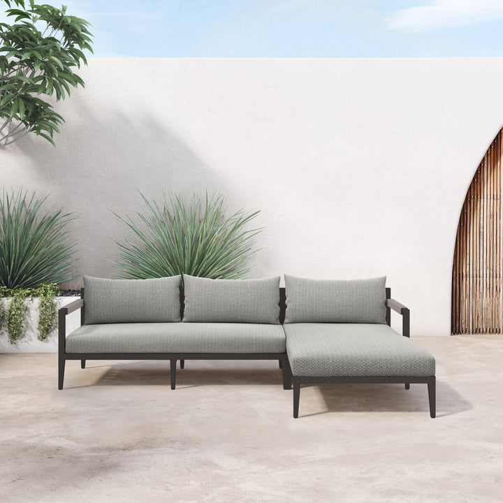 Pinewood Outdoor 2-Piece Sectional, Bronze - Right Chaise - Faye Ash