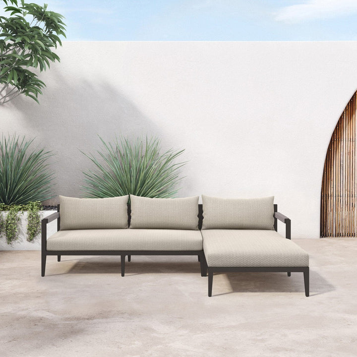 Sheffield Outdoor 2-Piece Sectional, Bronze - Faye Sand