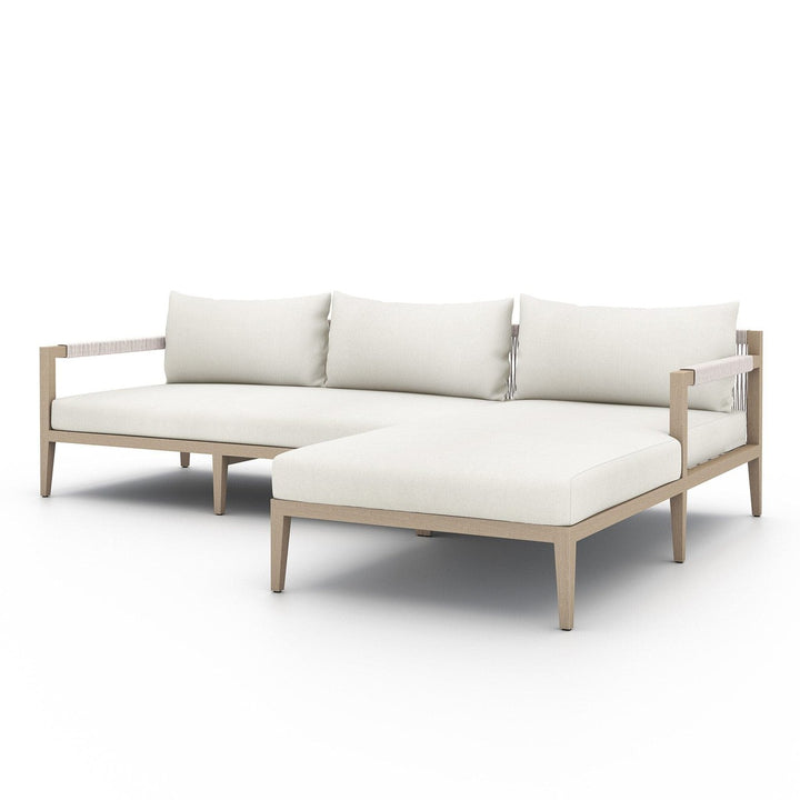 Sheffield Outdoor 2-Piece Sectional, Washed Brown - Venao Ivory