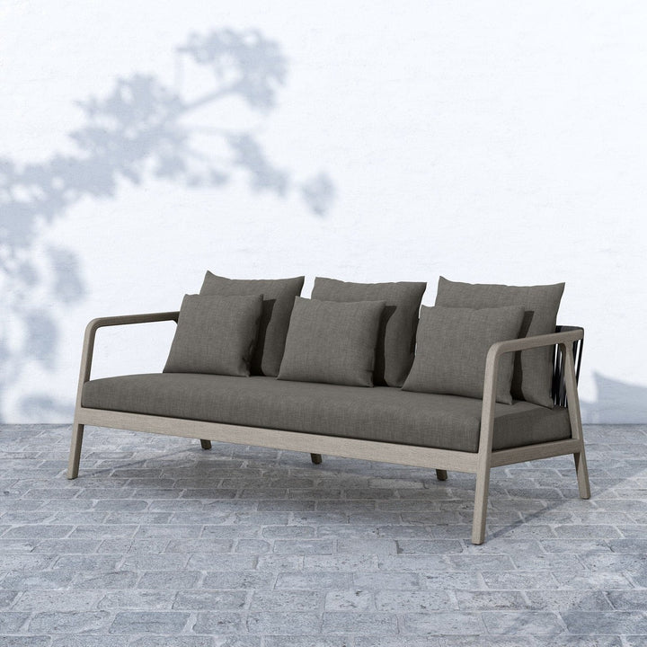 Nova Outdoor Sofa - Weathered Grey - Venao Charcoal